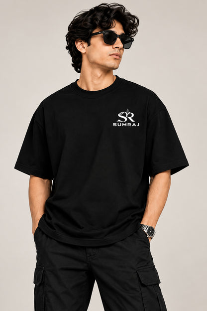 SUMRAJ Unisex Oversized Black T-Shirt