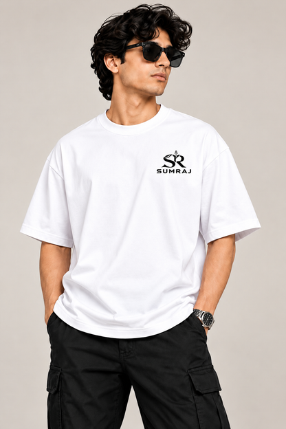 SUMRAJ Unisex Oversized White T-Shirt
